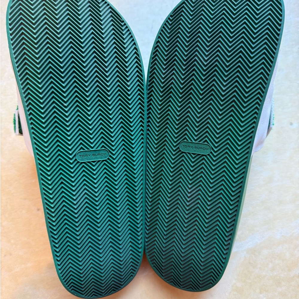Tory Burch Sport Green LOVE Slides SZ 8 - Picture 6 of 10